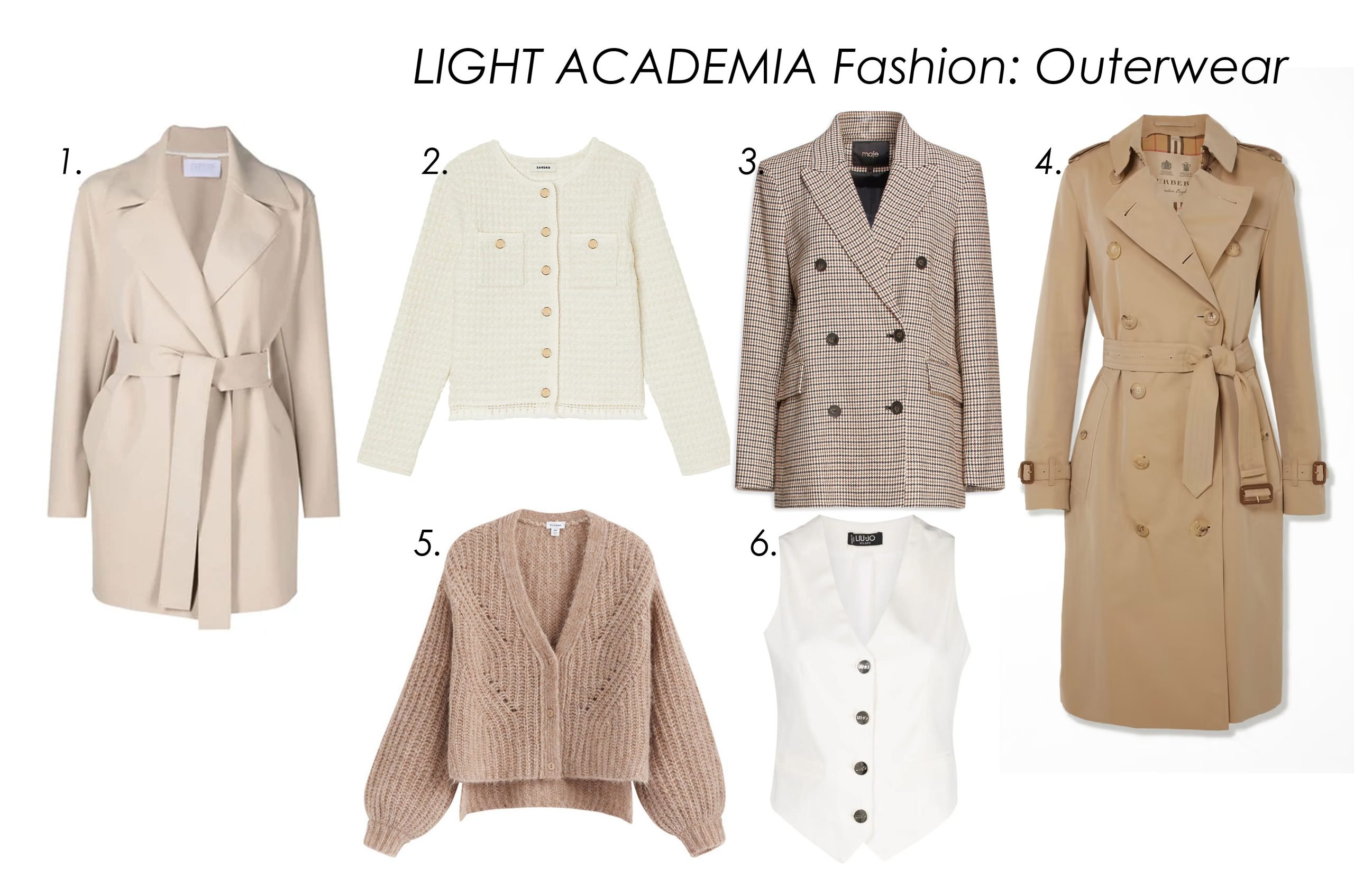 Light Academia Outfits - Coat, Cardigan, Blazer