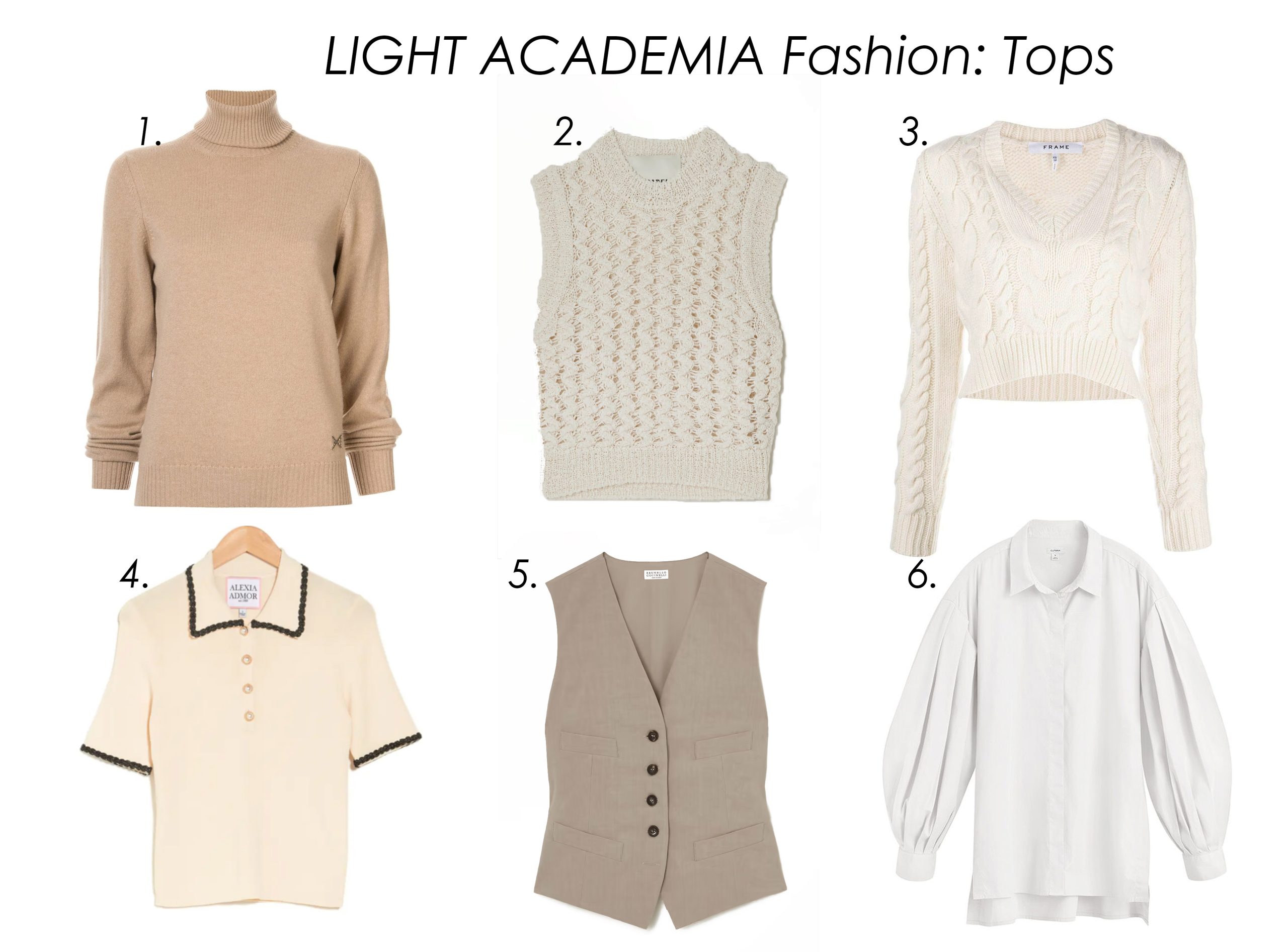 Light Academia Outfits - Vest, Blouse, Jumper