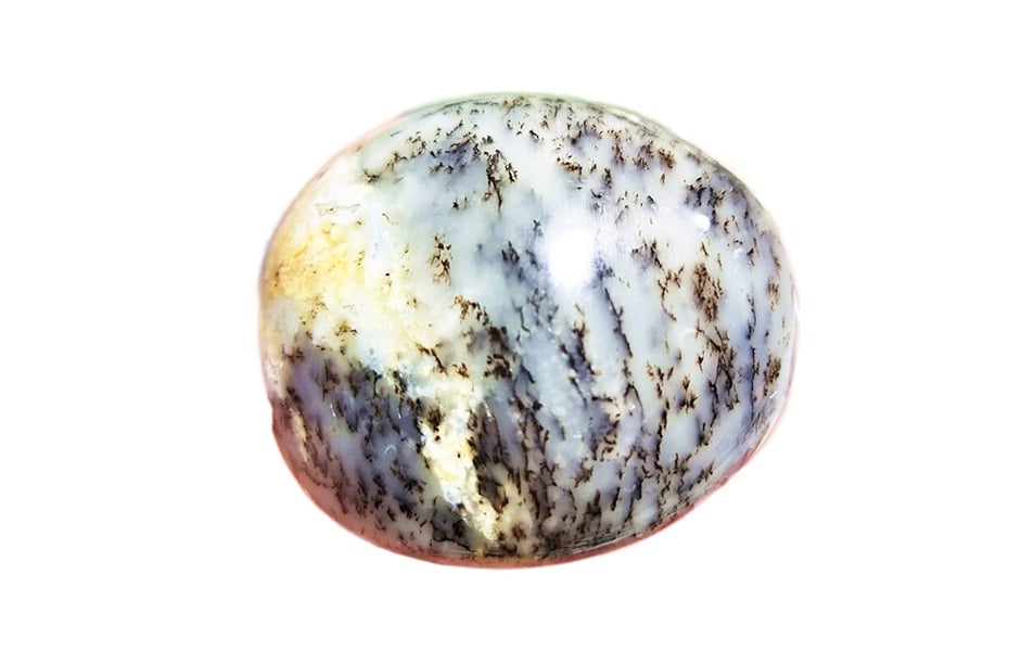 Dendritic Opal white and black stone