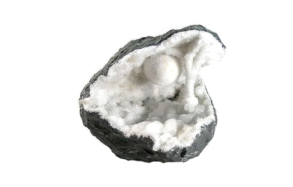 Okenite white crystals