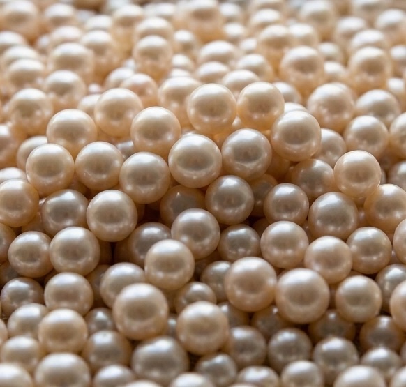 A pile of Akoya pearls