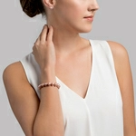 9.5-10.5mm Pink Freshwater Pearl Bracelet - AAA Quality - Model Image