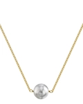 White South Sea Round Solitaire 14K Pearl Necklace