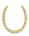 11-14mm Drop-Shape Golden South Sea Pearl Necklace - AAA Quality