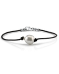 11mm White South Sea Baroque Pearl Leather Bracelet