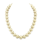 12-14mm Champagne Golden South Sea Pearl Necklace - AAAA Quality