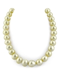 12-14mm Champagne Golden South Sea Pearl Baroque Necklace
