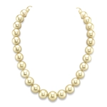 13-16mm Champagne Golden South Sea Pearl Necklace - AAAA Quality