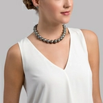 14-15.9mm Tahitian South Sea Pearl Necklace - AAAA Quality - Model Image