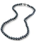 5.0-5.5mm Japanese Akoya Black Choker Length Pearl Necklace- AA+ Quality