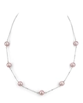 14K Gold Pink Freshwater Pearl Tincup Necklace