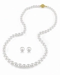 6.0-8.0mm Hanadama Pearl Necklace and Earring Set - Secondary Image