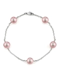 14K Gold Pink Freshwater Pearl Tincup Bracelet