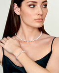 Japanese Akoya White Pearl Sets in AAA Quality - Model Image