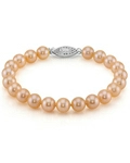 7.0-7.5mm Peach Freshwater Pearl Bracelet - AAAA Quality
