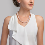 8.5-9.0mm Hanadama Akoya White Pearl Necklace - Model Image