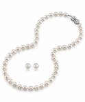 8.0-8.5mm Hanadama Pearl Necklace and Earring Set