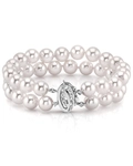 9.0-9.5mm Hanadama Akoya White Pearl Double Bracelet