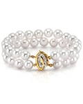 Japanese Large Akoya White Pearl Double Bracelet - Secondary Image
