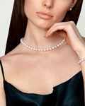 8.0-8.5mm Japanese Akoya White Pearl Necklace- AAA Quality - Model Image
