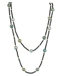 10-11mm Tahitian South Sea Multicolor Pearl & Gemstone Necklace