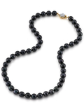 8.0-8.5mm Japanese Akoya Black Pearl Necklace- AAA Quality - Third Image