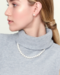 8.0-8.5mm Freshwater Pearl Necklace & Earrings - Model Image