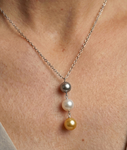 South Sea Multicolor Pearl Triple Drop Pearl Pendant - Secondary Image