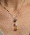 South Sea Multicolor Pearl Triple Drop Pearl Pendant - Secondary Image