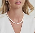 9.0-9.5mm Hanadama Pearl Necklace and Earring Set - Model Image