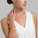8.5-9.5mm Peach Freshwater Pearl Bracelet - AAAA Quality - Model Image
