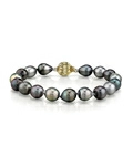 9-10mm Tahitian South Sea Multicolor Drop-Shape Pearl Bracelet - AAAA Quality - Third Image