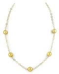 Golden South Sea Round Pearl Tincup Necklace