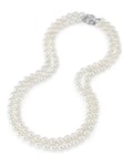 6.5-7.0mm White Freshwater Pearl Double Strand Necklace