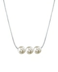 Pearl Moments - 6.5-7.0mm Akoya Pearl Silver Adjustable Chain Necklace - Model Image