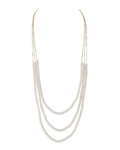 14K Gold Triple Freshwater Pearl and Chain Addie Necklace - Third Image