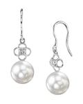 White South Sea Pearl & Diamond Lacy Earrings