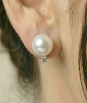 White South Sea Pearl & Diamond Sasha Earrings - Secondary Image