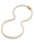 GIA Certified 7.5-8.0mm Japanese Akoya White Pearl Necklace - AAA Quality - Secondary Image