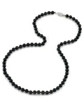 5.0-5.5mm Japanese Akoya Black Pearl Necklace- AA+ Quality