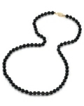 5.0-5.5mm Japanese Akoya Black Pearl Necklace- AA+ Quality - Secondary Image
