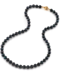 6.5-7.0mm Japanese Akoya Black Pearl Necklace- AAA Quality - Third Image