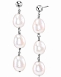 Japanese White Akoya Baroque Pearl Becca Earrings - Secondary Image
