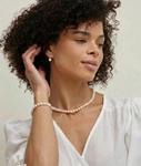 Japanese Akoya Certified Hanadama Pearl Lindsey Earrings - Model Image