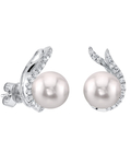 Japanese Akoya Pearls & Diamonds Rebecca earrings