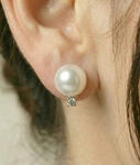 Akoya Pearl & Diamond Sasha Earrings - Secondary Image