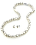 6.5-7.0mm Japanese Akoya Pearl Necklace & Earrings- AAA Quality