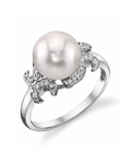 Akoya Pearl & Diamond Crown Jewel Ring