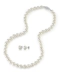 8.0-8.5mm Japanese White Akoya Pearl Necklace & Earrings