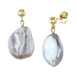 White Freshwater Baroque Pearl Alaya Earrings